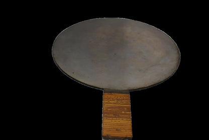 Antique Japanese Copper Mirror – "Tenka Ichi Fujiwara Shigenaga" with Wooden Box – 23 cm Diameter, Edo Period