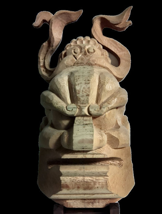 Wooden Carved Buddhist Mask, Kōgaku or Nio/Eman Mask