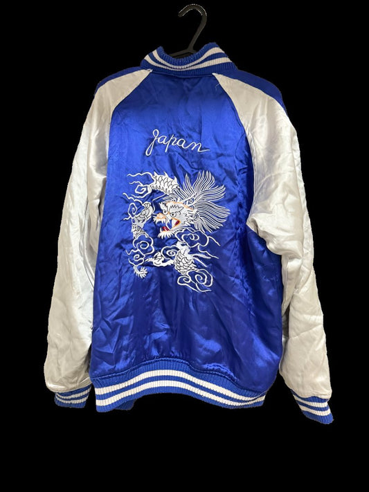 2000s Blue Sukajan Jacket With Dragon Embroidery , US Medium