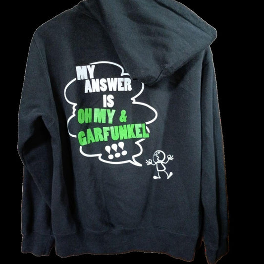 2000s Ryusuke Taguchi "Oh My & Garfunkel" Black Full-Zip Hoodie, US Size XS