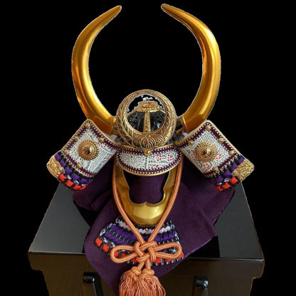 2000s Water Buffalo Horned Samurai Helmet – Children’s Day with Display Box