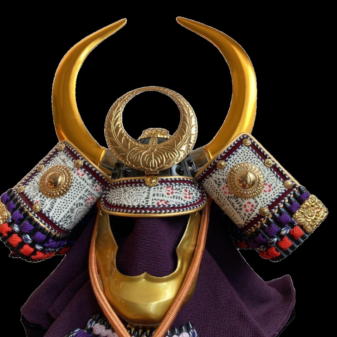 2000s Water Buffalo Horned Samurai Helmet – Children’s Day with Display Box