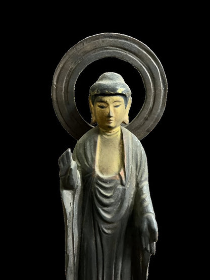 Amida Nyorai Standing Statue – Edo Period, 30 cm