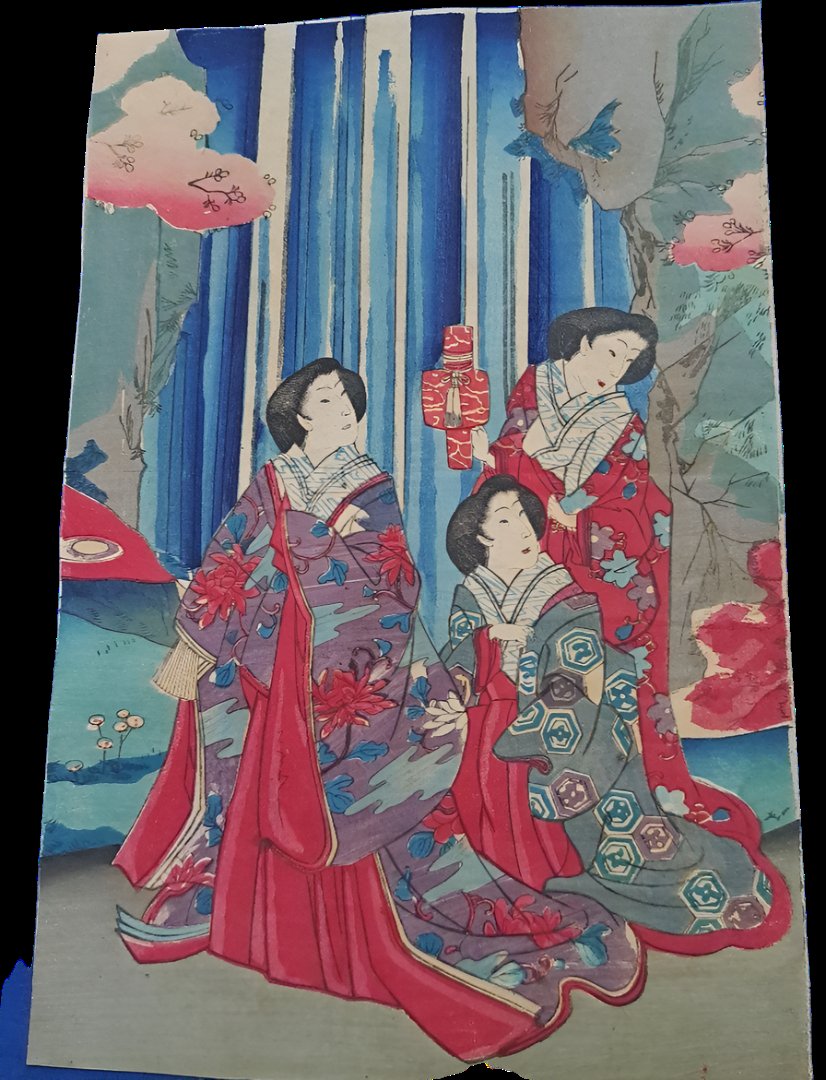 Meiji Period Ukiyo-e Print, Beauty Portraits