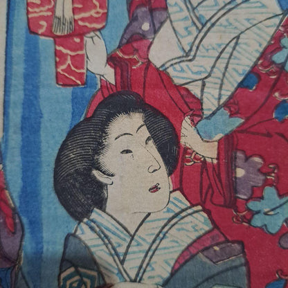 Meiji Period Ukiyo-e Print, Beauty Portraits