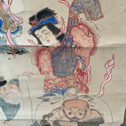 Seven Lucky Gods Painted Scroll, Early Showa Period