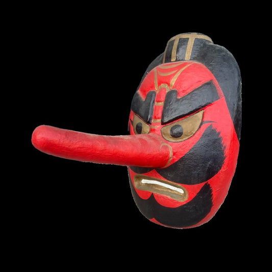 Showa Period Large Tengu Mask – Traditional Papier-Mâché Craft