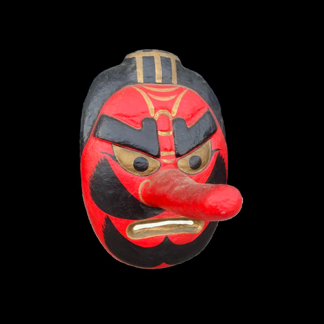 Showa Period Large Tengu Mask – Traditional Papier-Mâché Craft