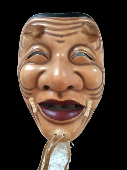 Okina Noh Mask (Showa Period, Ceramic)