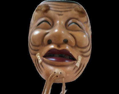 Okina Noh Mask (Showa Period, Ceramic)