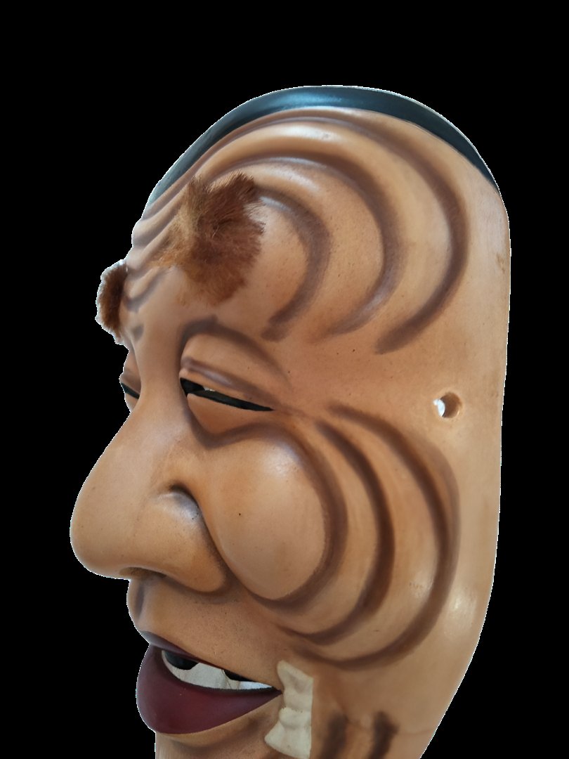 Okina Noh Mask (Showa Period, Ceramic)