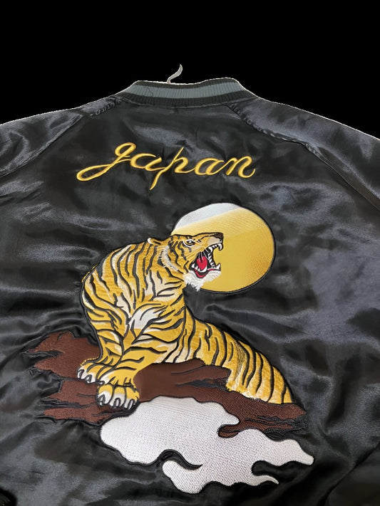 90s JIDAIYA Vintage Sukajan Jacket with Tiger Embroidery US Size Small