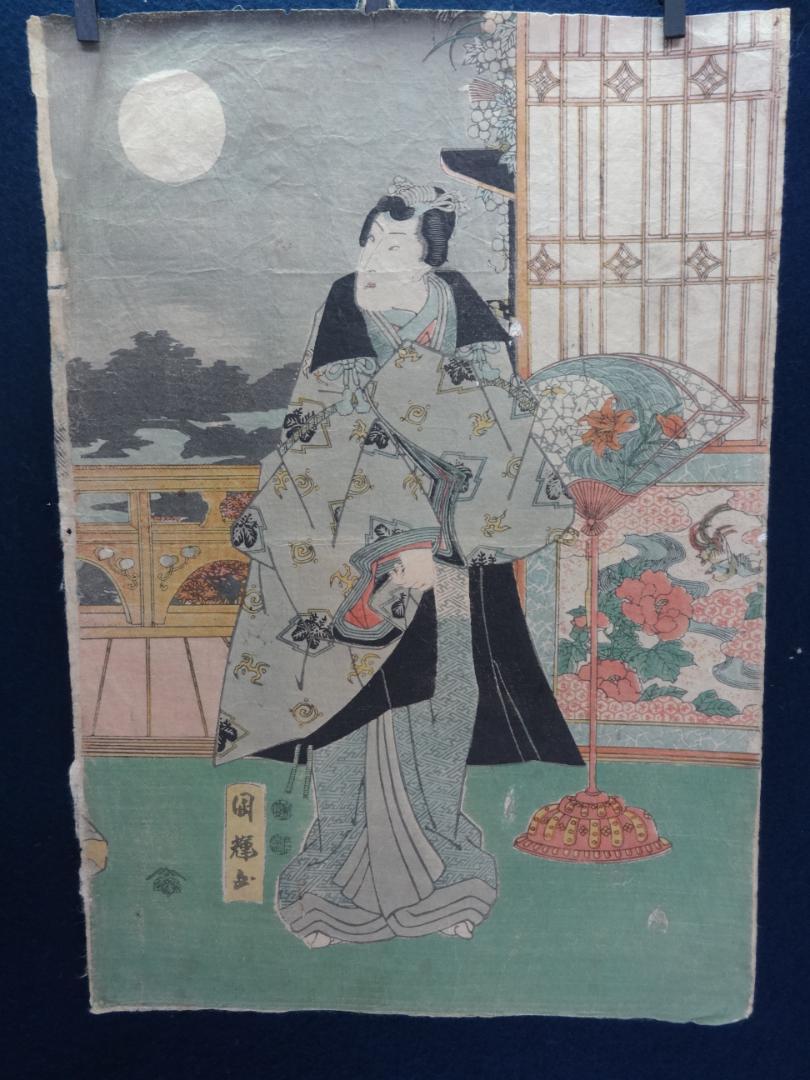 Utagawa Kunitsugu [歌川 国輝] Ukiyo-e Woodblock Print, Hand-Painted, "Oedo [大江戸]" Meiji Era