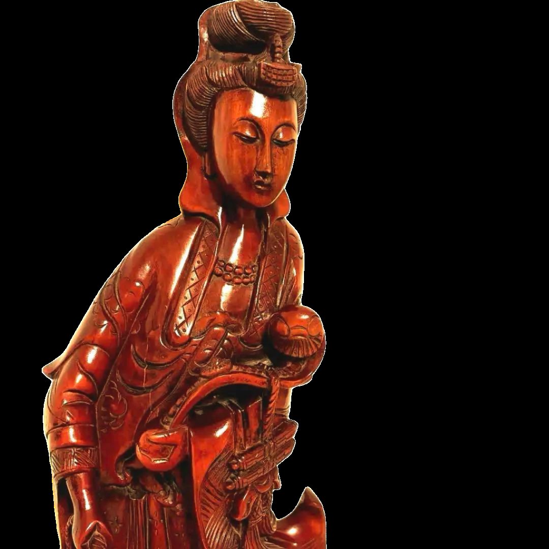 Large Wooden Kannon Bodhisattva Standing Statue – Shōwa Period, 1950s-1960s, From a Temple in Chiba