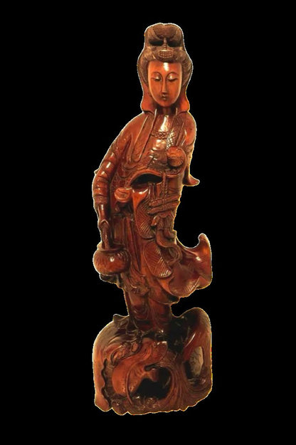 Large Wooden Kannon Bodhisattva Standing Statue – Shōwa Period, 1950s-1960s, From a Temple in Chiba