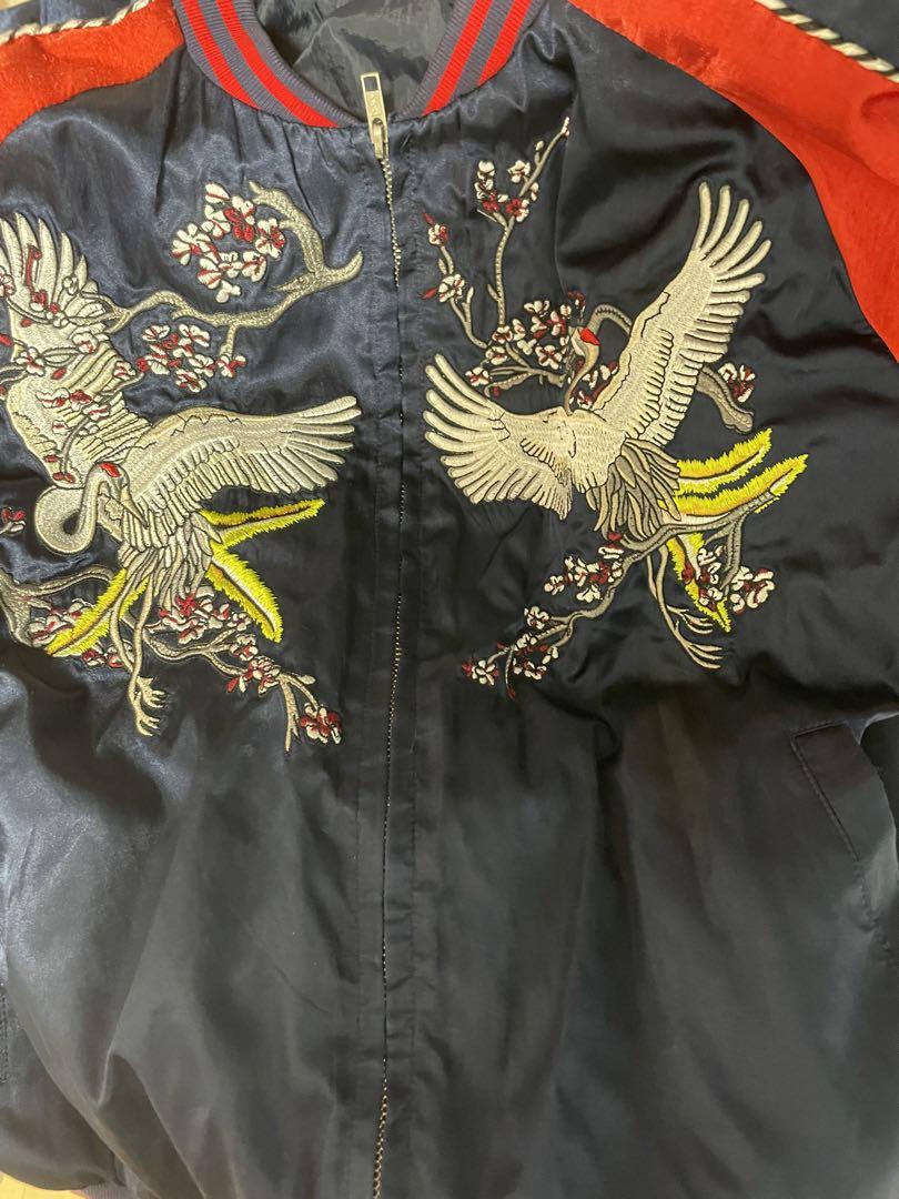 2000s Sukajan Jacket with Embroidered Cranes US Size Medium