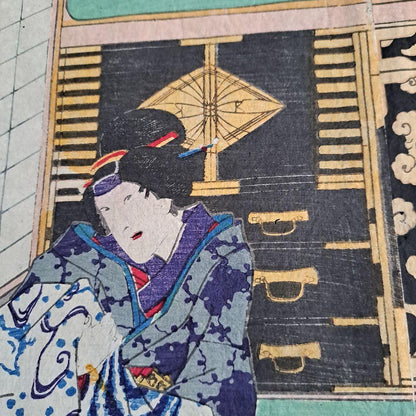 Kunisada (Third Toyokuni) Ukiyo-e Print, Two-Piece Set, Edo Period