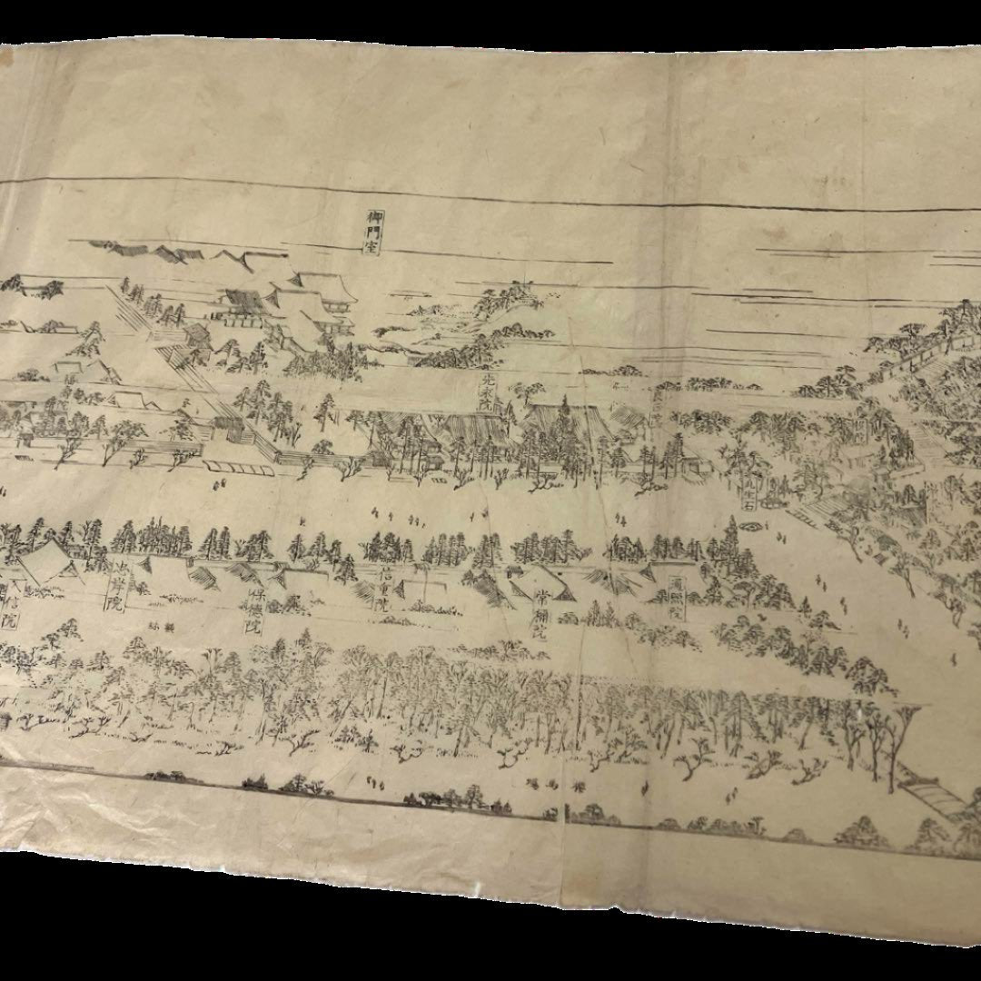 "Kachozan Otani Temple Chionkyo-in Full Map [華頂山大谷寺知恩教院全圖]" Meiji Period Antique Document