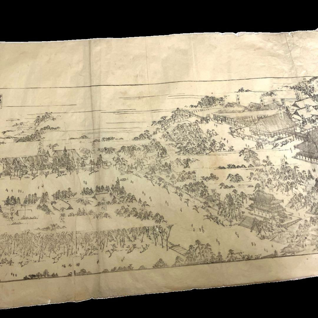 "Kachozan Otani Temple Chionkyo-in Full Map [華頂山大谷寺知恩教院全圖]" Meiji Period Antique Document