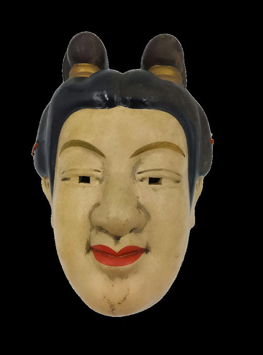 Showa Period Noh Mask – "Chujo" Character, A Nobleman's Elegance