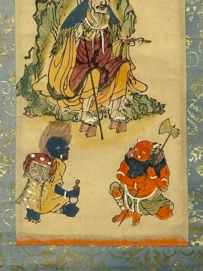 Taisho Era Colored Woodblock Print of En no Gyōja