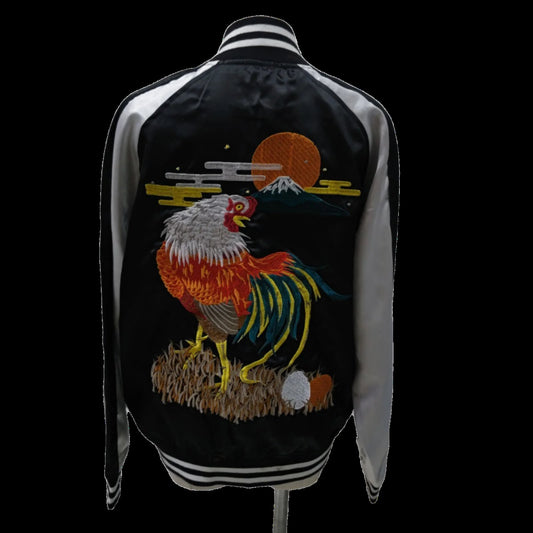 90s Isshinjokyo Jacket with Rooster Embroidery US Size Small