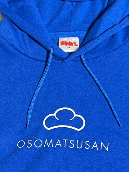 2010s Osomatsu-san Karamatsu Blue Fleece-Lined Hoodie, US Size S